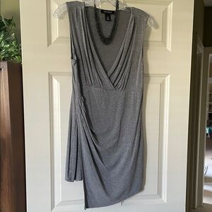 White House Black Market Asymmetrical Gray too or dress